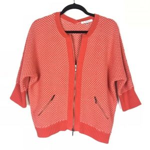 Cabi Cocoon Sweater Orange 3/4 Sleeve Jacket M